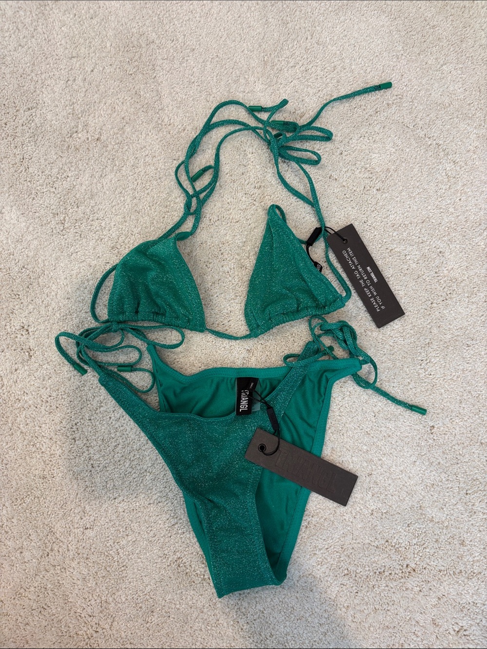 Triangl Swimwear Shimmer Teal Bikini Set
